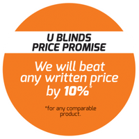 U Blinds Price Promise circle graphic.